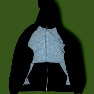 Large men’s Black and Gray Zip-Up Hoodie